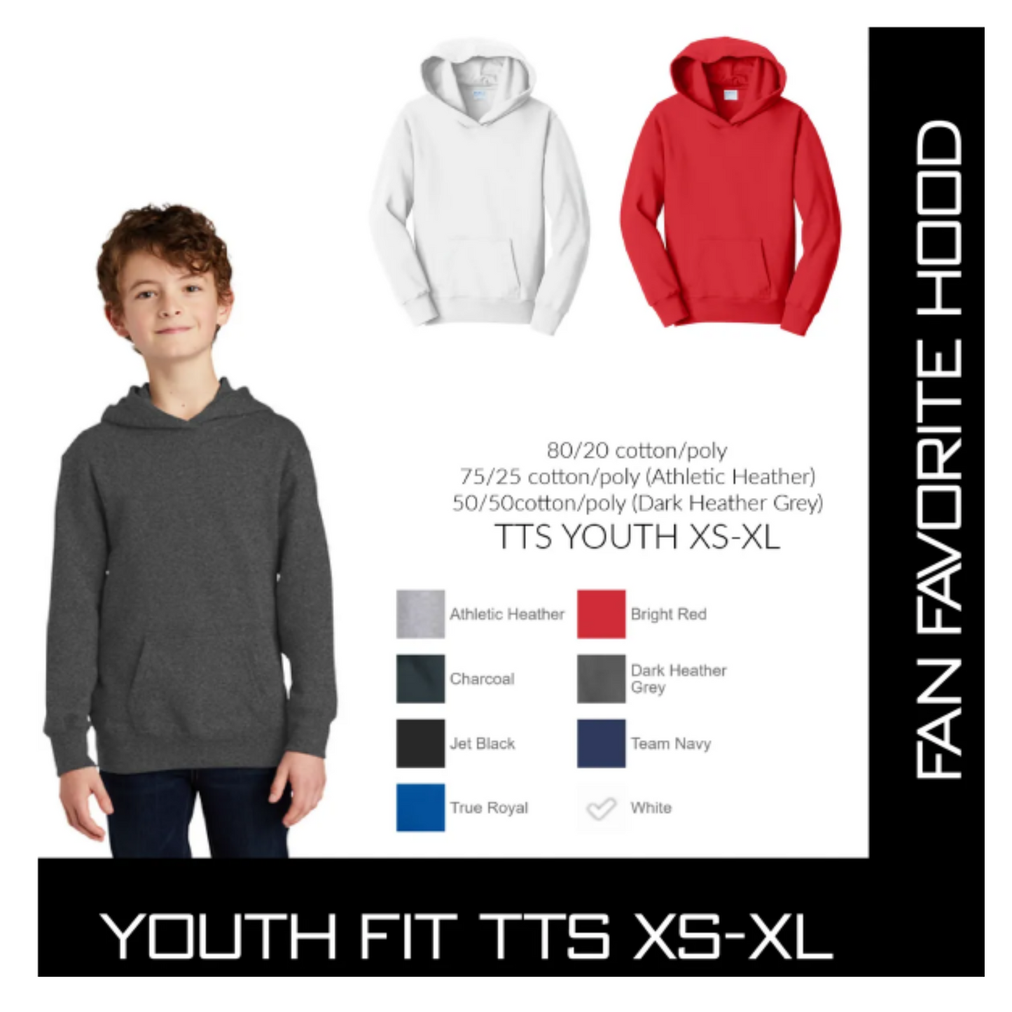 Youth Custom Leopard Varsity Letter Tee — Your Mascot & Colors