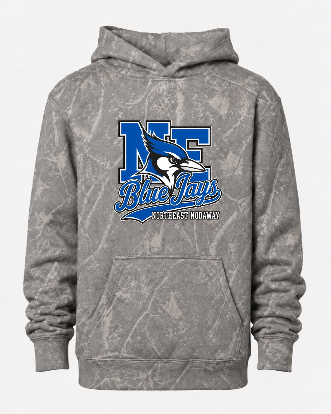 Northeast Nodaway Blue Jays Deadwood Tree Camo Hoodie | Youth & Adult