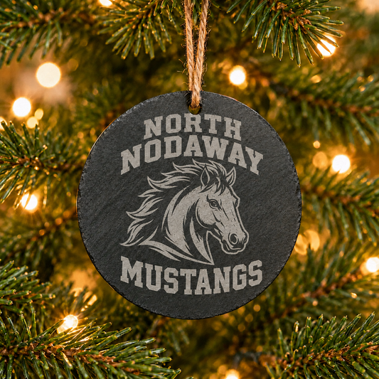 Mustangs North Nodaway Slate Ornament