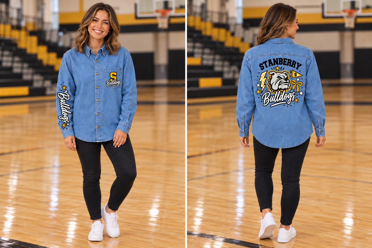 Stanberry Bulldogs Stonewashed Denim Shirt