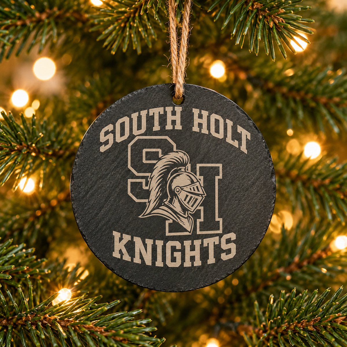 Knights South Holt Slate Ornament