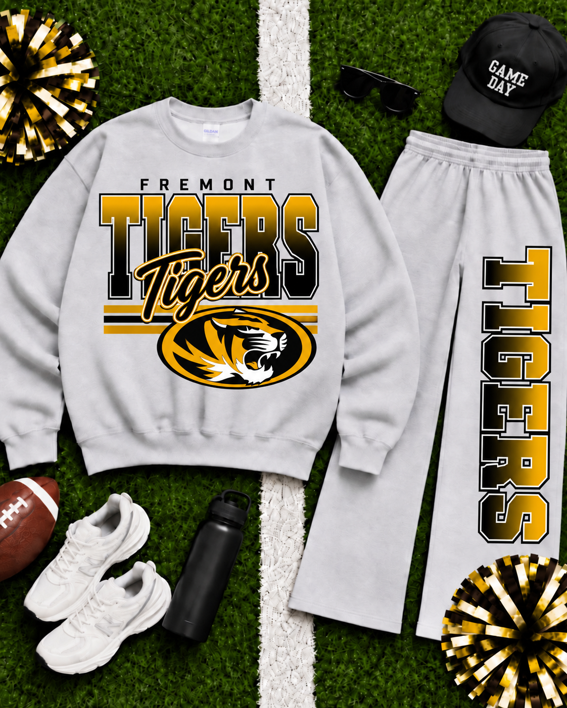 Fremont Tigers Ombre Varsity Crew & Wide Leg Sweatpants