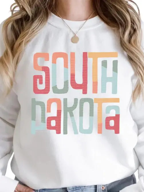 South Dakota Sweatshirt - Retro Colored