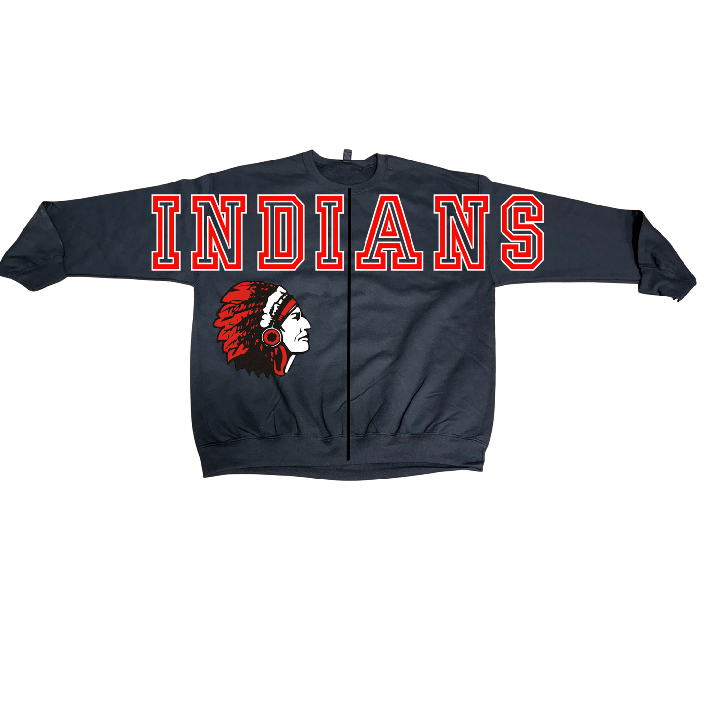 Split Crewneck Sweatshirt with Mascot