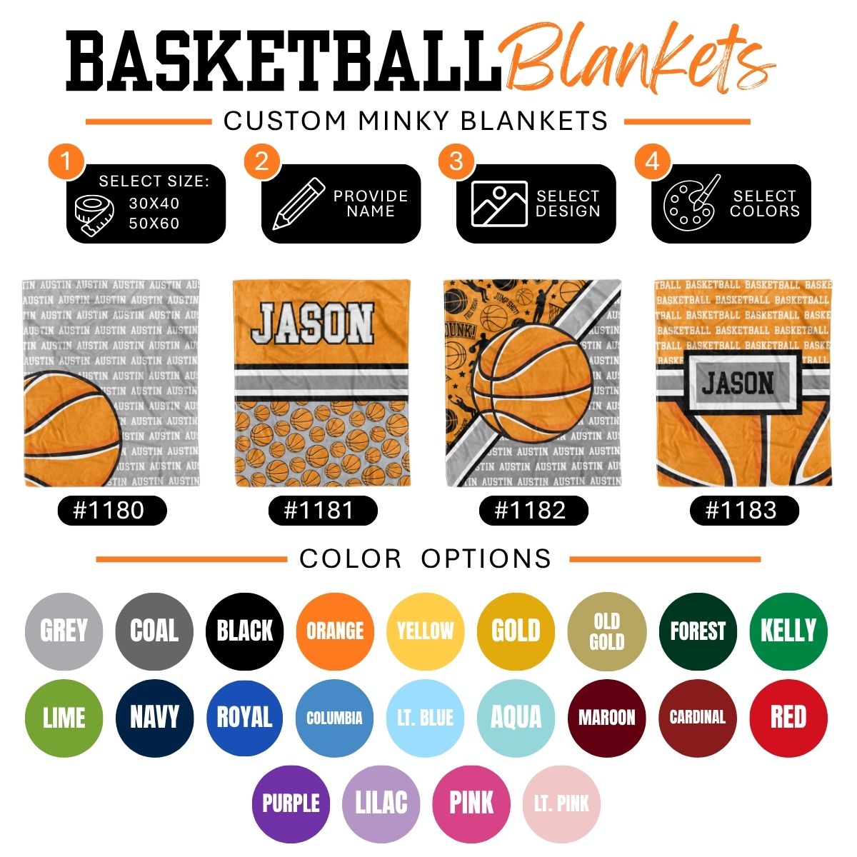 Custom Sports Minky Blanket — Personalized (Your Name, Design & Colors)