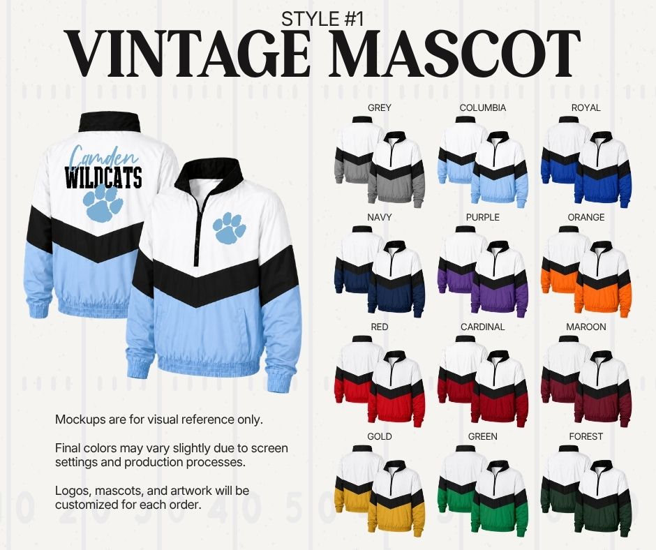 Vintage Mascot Windbreaker — Custom Pre-Order (The Sideline Windbreaker)