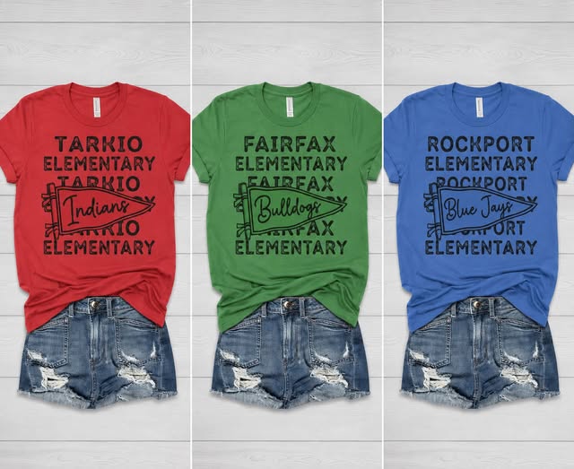 Custom School Spirit Pennant Tee — Any School, Any Color