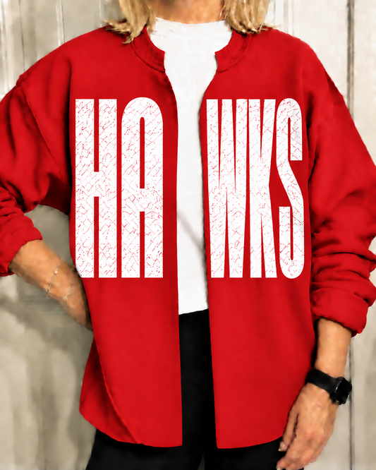 Hiawatha Red Hawks Split-Neck Sweatshirt