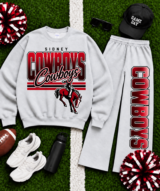 Sidney Cowboys Ombre Varsity Crew & Wide Leg Sweatpants
