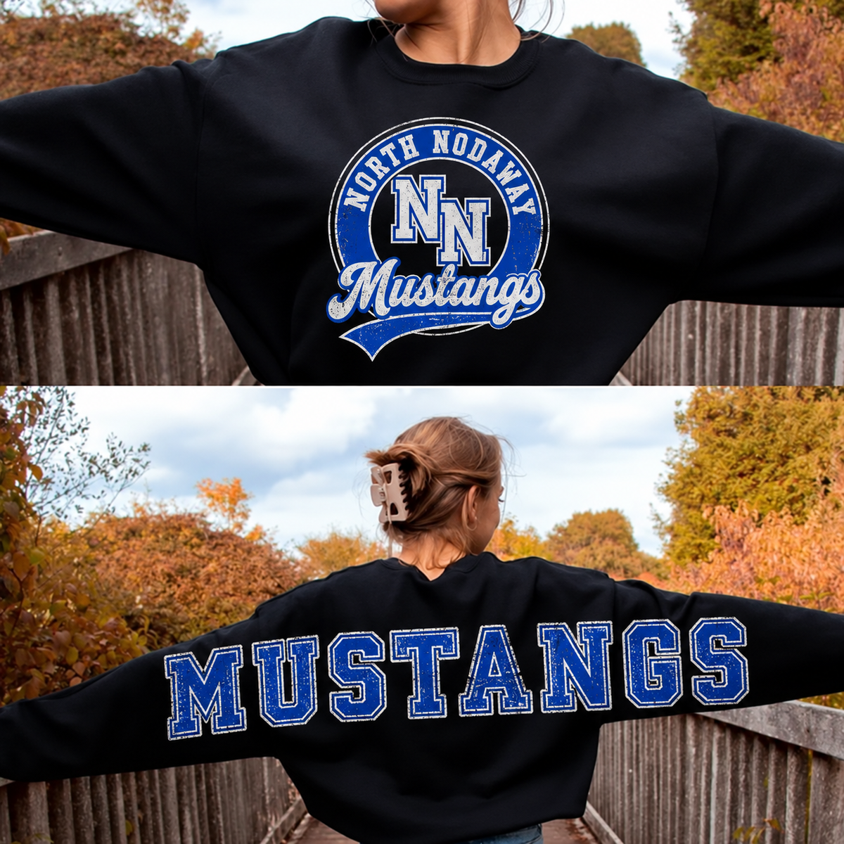 North Nodaway Mustangs with BACK LETTERING