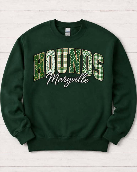 Maryville Spoofhounds Patchwork Sweatshirt or Tee