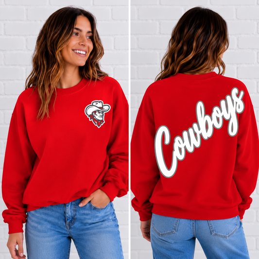 Sidney Cowboys Script Mascot Sweatshirt