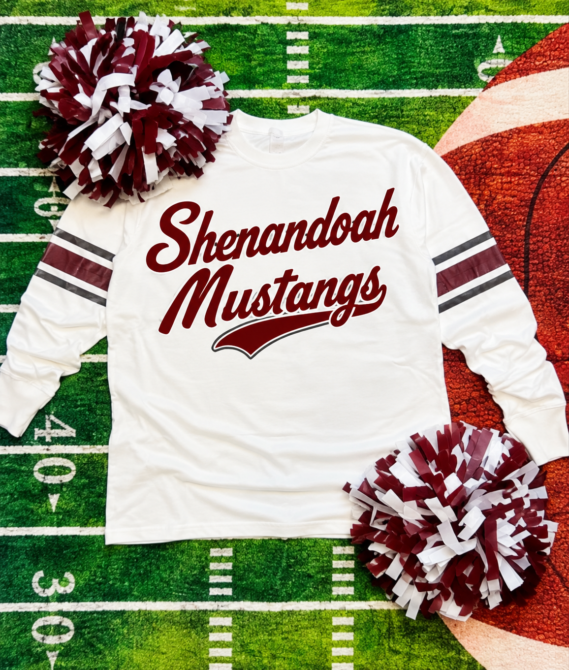 Varsity Stripe Long Sleeve Tee — Your School, Mascot & Colors