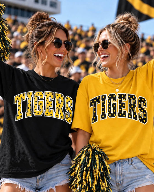 Fremont Tigers Polka Dot Arch Tee, Long Sleeve, Crew & Hoodie