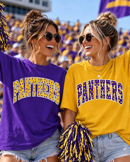 Mound City Panthers Polka Dot Arch Tee, Long Sleeve, Crew & Hoodie
