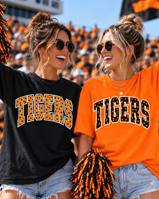 Falls City Tigers Polka Dot Arch Tee, Long Sleeve, Crew & Hoodie