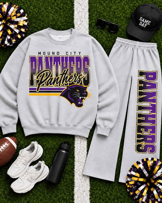 Mound City Panthers Ombre Varsity Crew & Wide Leg Sweatpants
