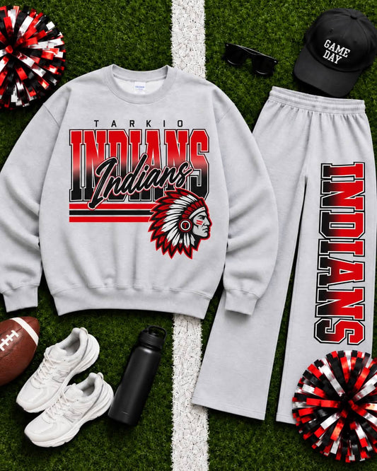 Tarkio Indians Ombre Varsity Crew & Wide Leg Sweatpants
