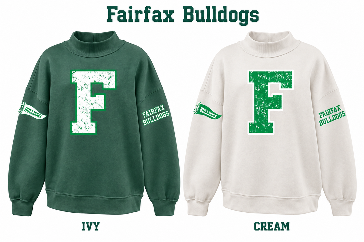 Fairfax Bulldogs Varsity Letter Mockneck - Pre-Order