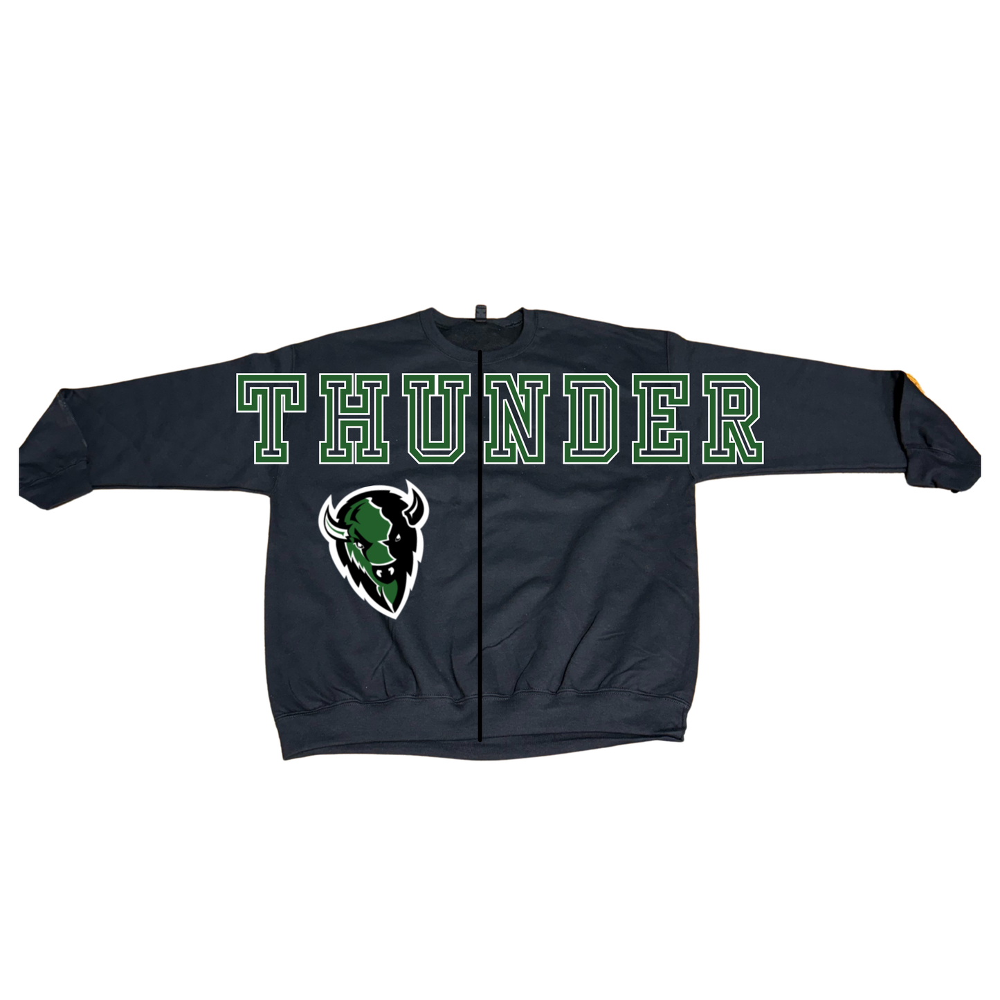 Split Crewneck Sweatshirt with Mascot