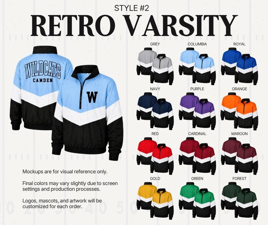 Retro Varsity Windbreaker — Custom Pre-Order (The Sideline Windbreaker)