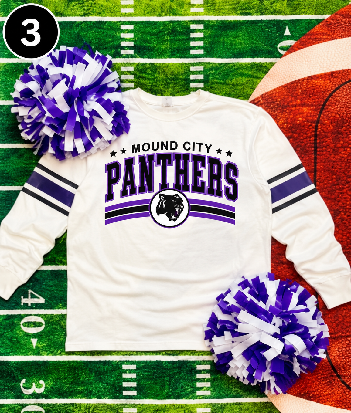 Varsity Stripe Long Sleeve Tee — Your School, Mascot & Colors
