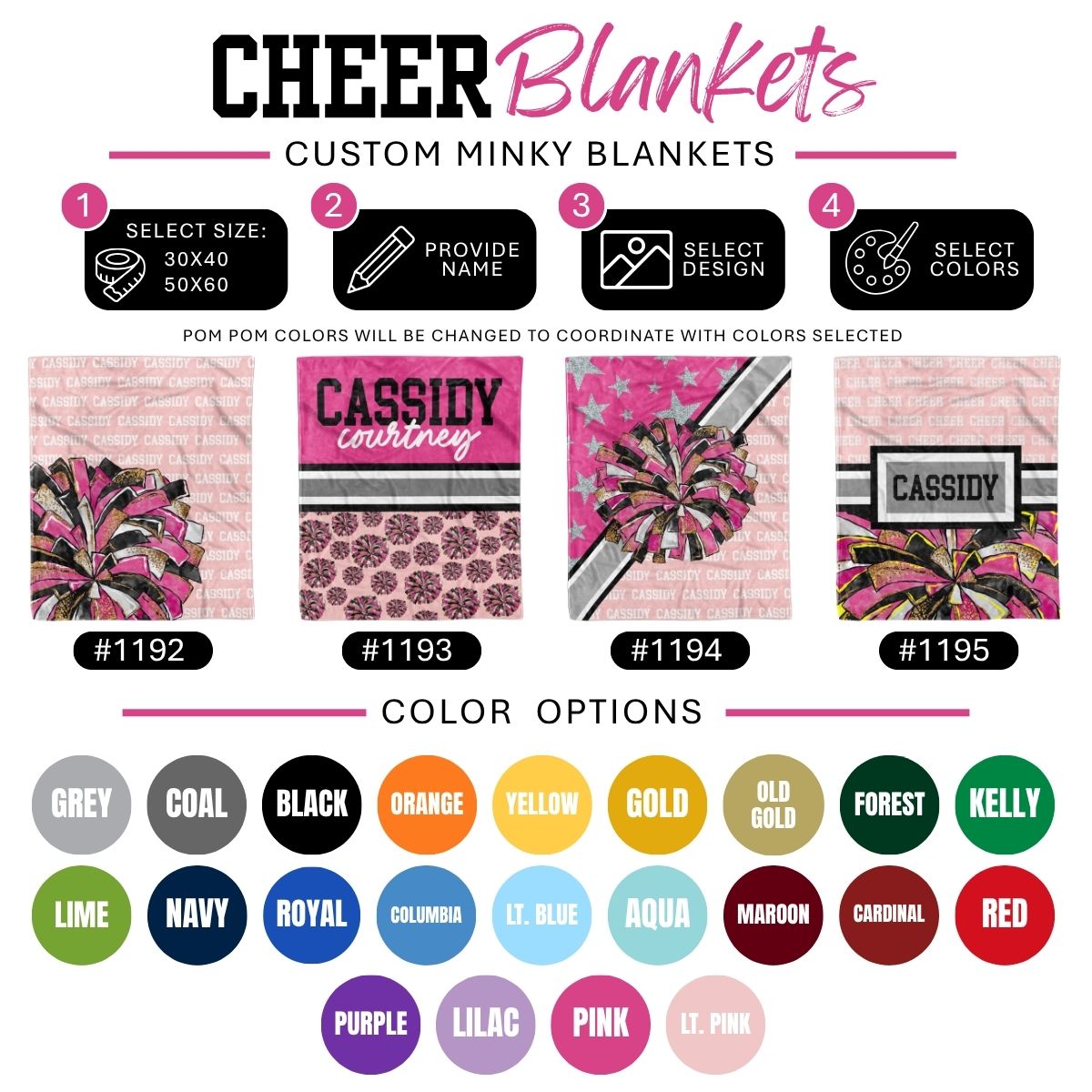 Custom Sports Minky Blanket — Personalized (Your Name, Design & Colors)