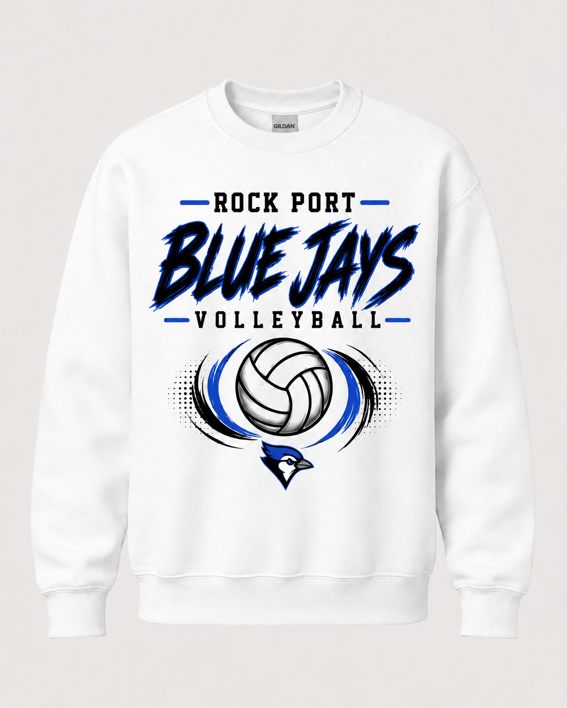 Rock Port Blue Jays Volleyball Spirit Wear - Brushstroke