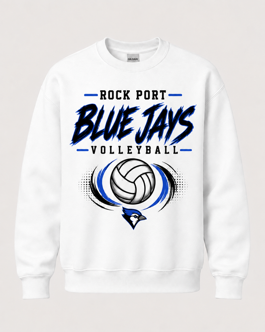 Rock Port Blue Jays Volleyball Spirit Wear - Brushstroke