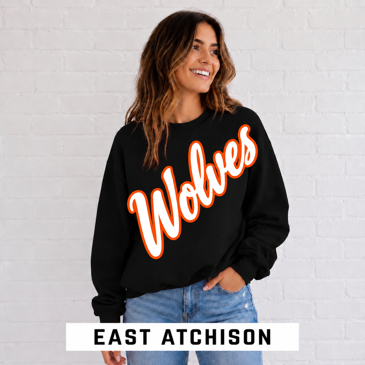 East Atchison Wolves Script Mascot Sweatshirt