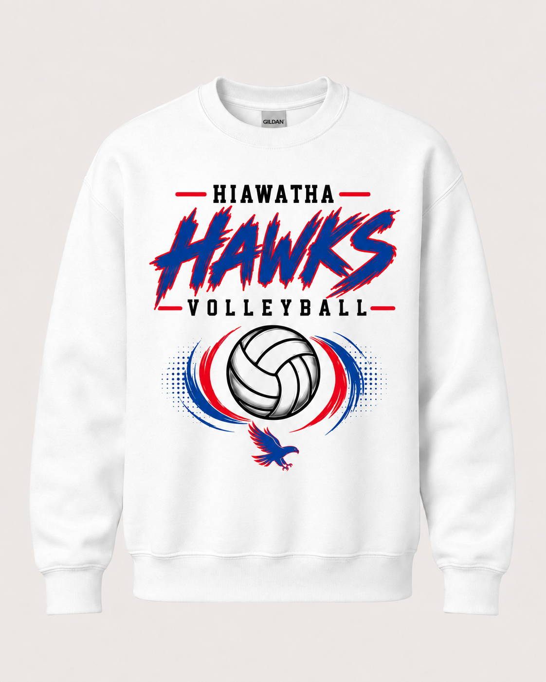 Hiawatha Red Hawks Volleyball Spirit Wear - Brushstroke