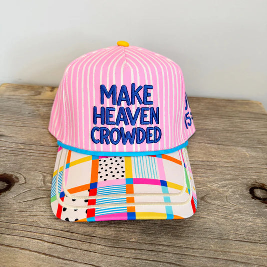 Make Heaven Crowded — Striped Embroidered Snapback