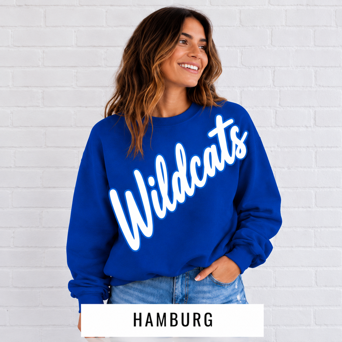 Hamburg Wildcats Script Mascot Sweatshirt