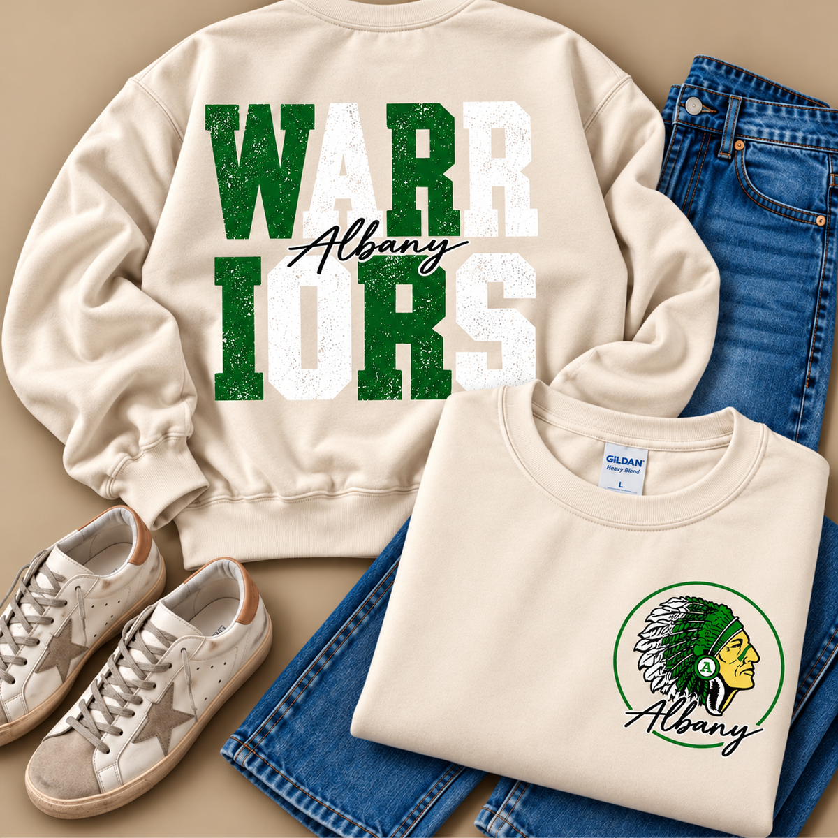 Albany Warriors Stacked Mascot Sweatshirt