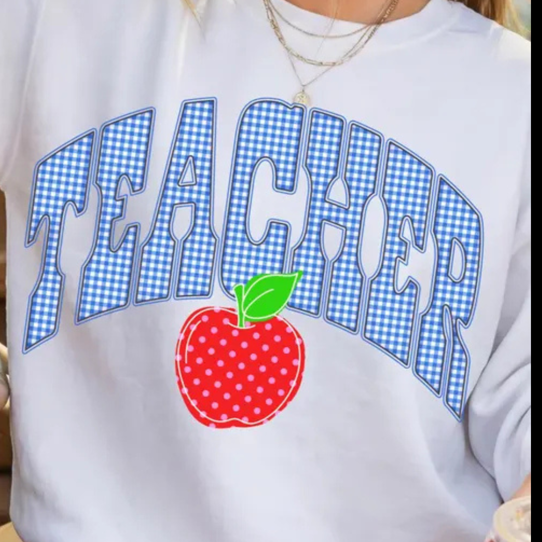Gingham Teacher Arch Tee