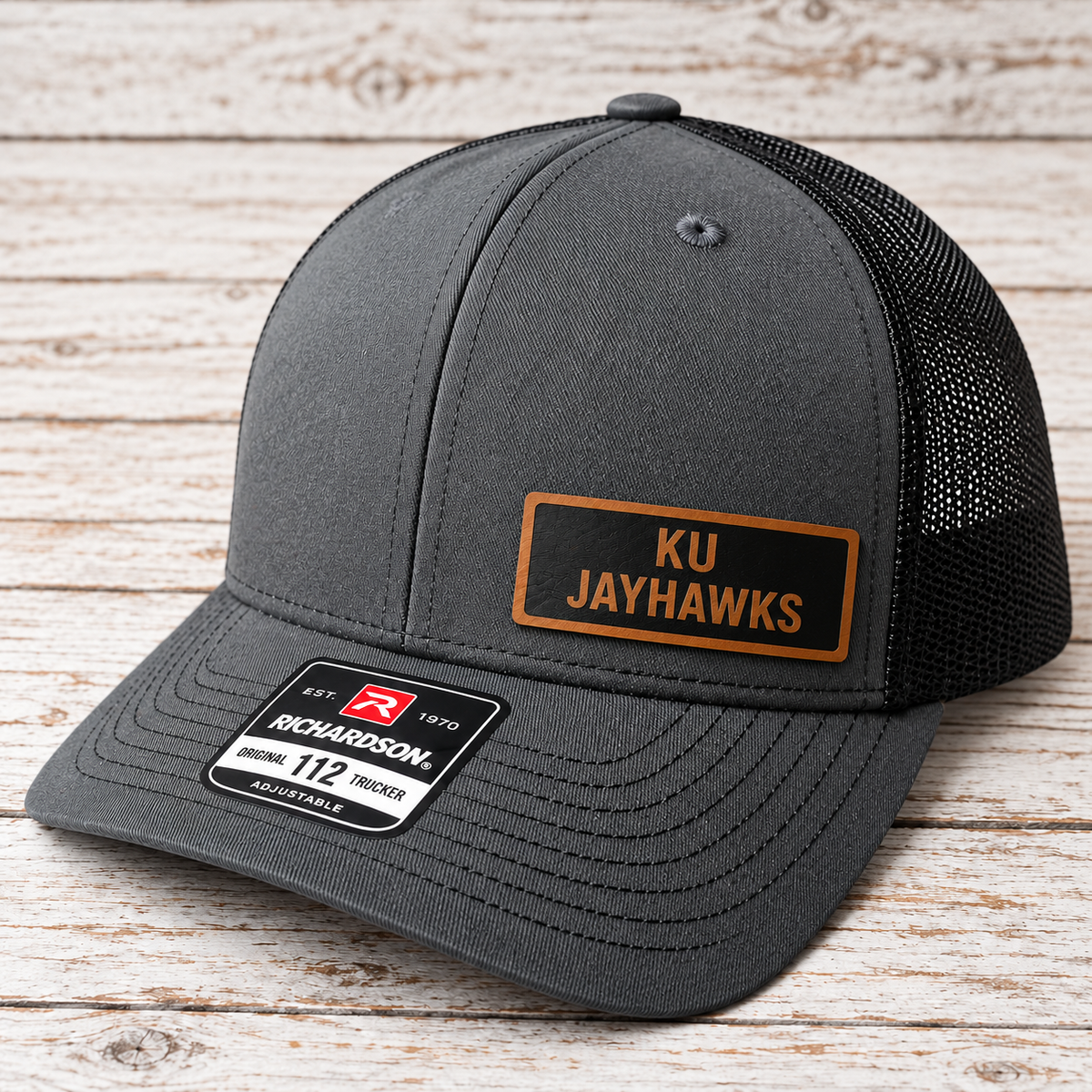 KU Jayhawks Leather Patch Hat
