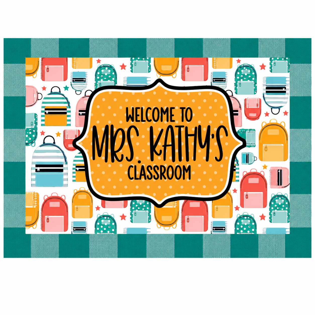 Personalized Teacher Doormat — Welcome to My Classroom