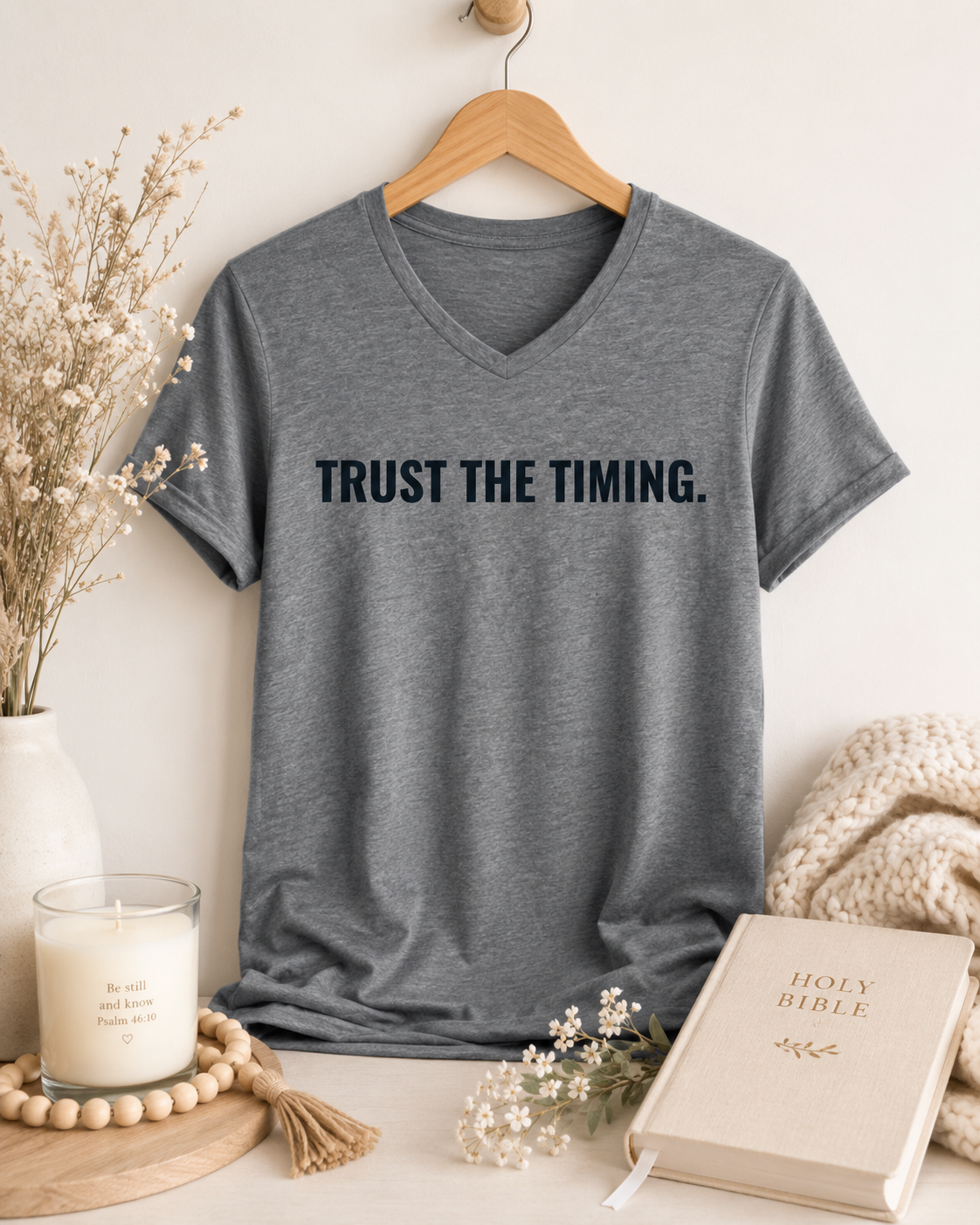 Trust the Timing. — V-Neck Tee