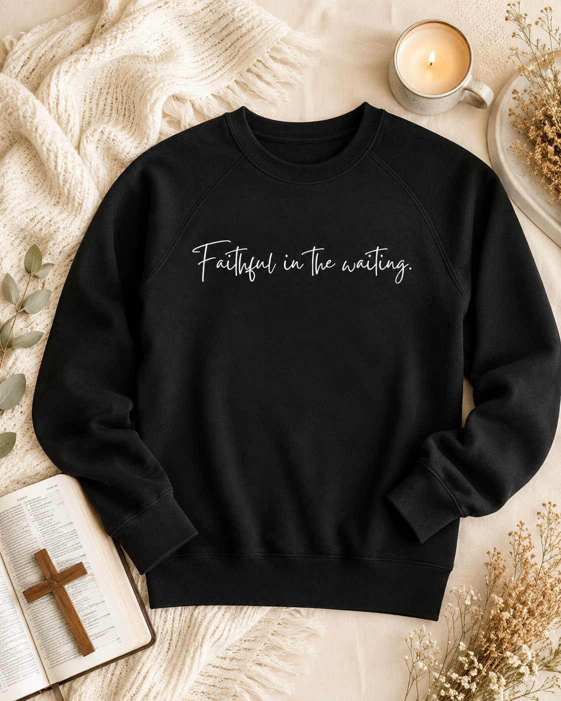 Faithful in the Waiting. — Crewneck Sweatshirt