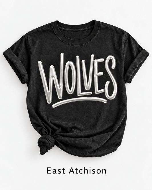 East Atchison Metallic Puff Tee, Crew & Hoodie