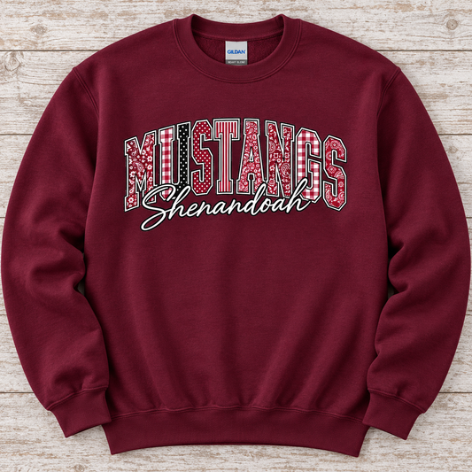 Shenandoah Mustangs Patchwork Sweatshirt or Tee