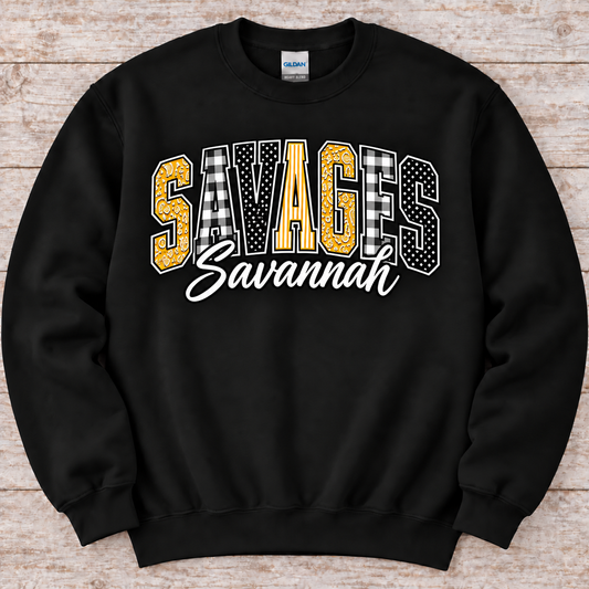 Savannah Savages Patchwork Sweatshirt or Tee