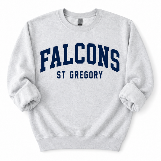 Youth St. Gregory's Falcons Varsity Mascot Tee, Crew & Hoodie