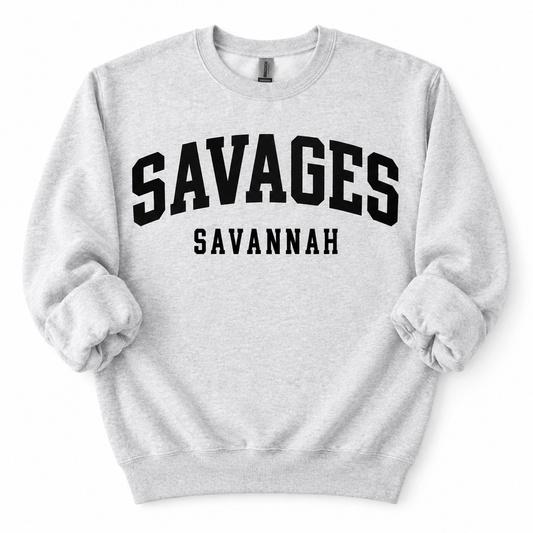 Youth Savannah Savages Varsity Mascot Tee, Crew & Hoodie
