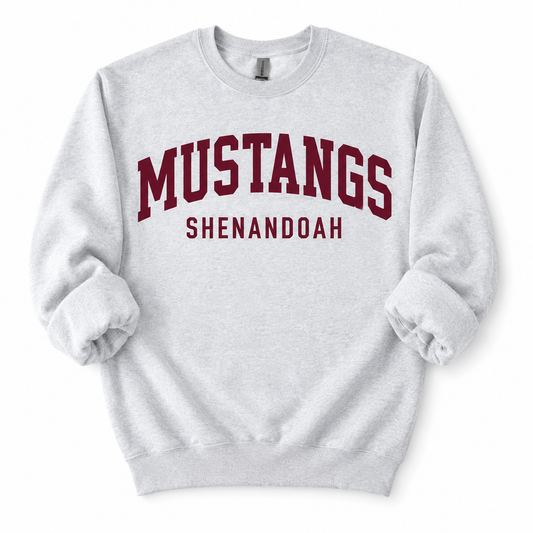 Youth Shenandoah Mustangs Varsity Mascot Tee, Crew & Hoodie
