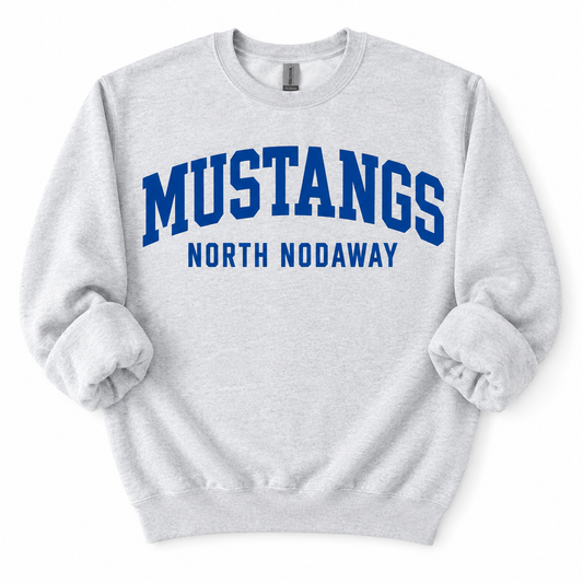 Youth North Nodaway Mustangs Varsity Mascot Tee, Crew & Hoodie