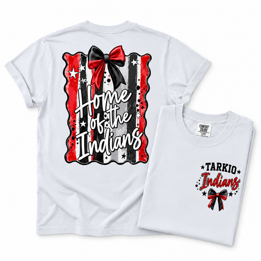 Youth Tarkio Indians Preppy Mascot Tee, Crew & Hoodie — Home of the Indians