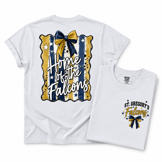 Youth St. Gregory's Falcons Preppy Mascot Tee, Crew & Hoodie — Home of the Falcons