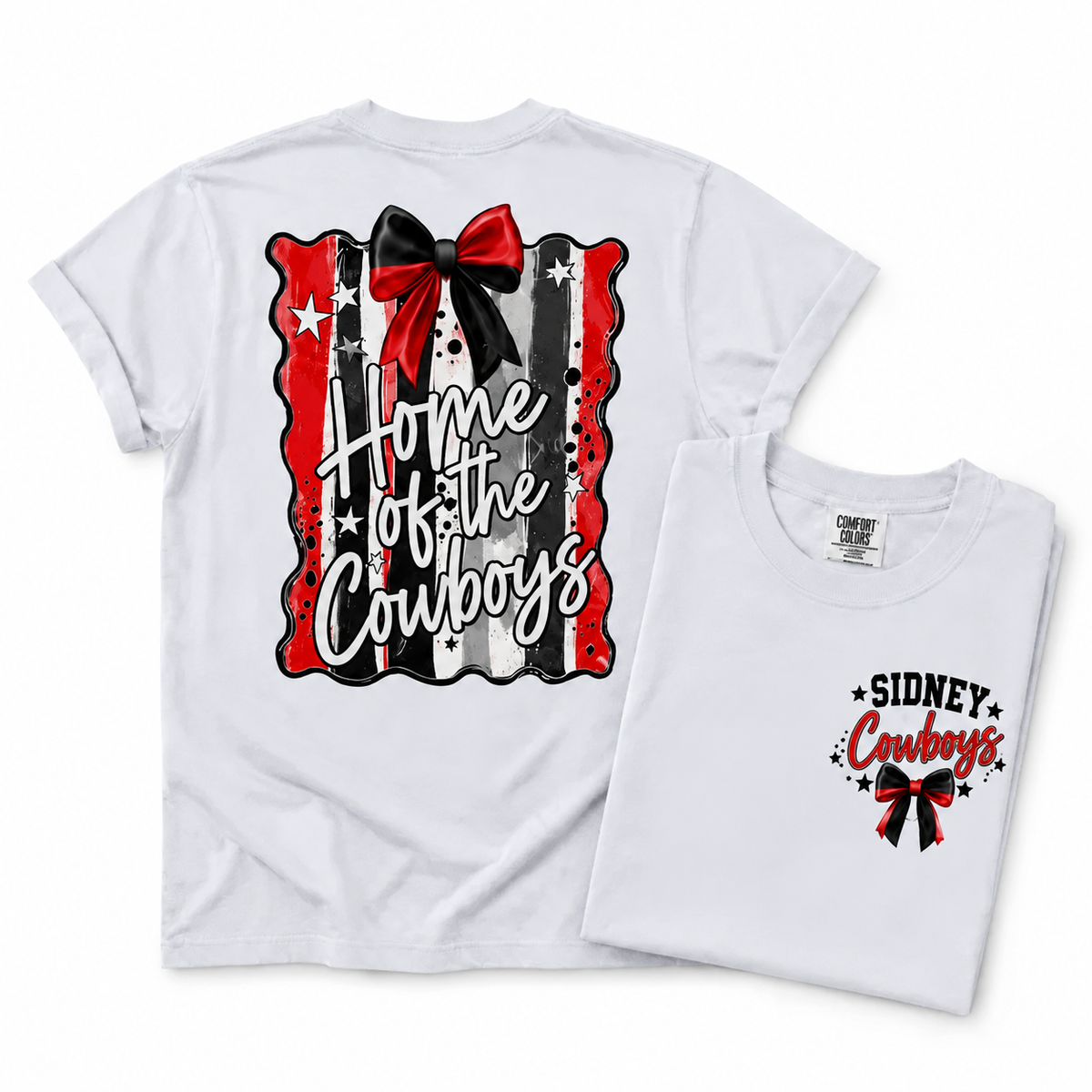 Youth Sidney Cowboys Preppy Mascot Tee, Crew & Hoodie — Home of the Cowboys