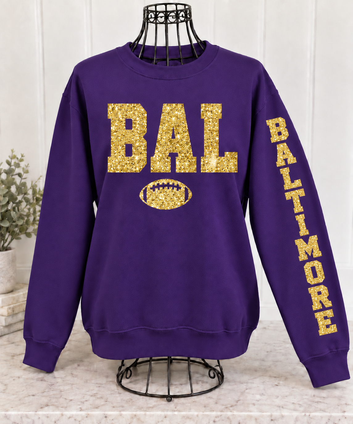 Glitter Game Day Crewneck Sweatshirt - Pick Your City